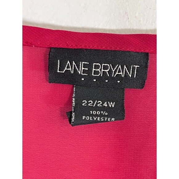 Lane Bryant Neutral Top 22 Red Flowy Festive Holiday Chic Feminine Workwear 80s - Picture 2 of 13